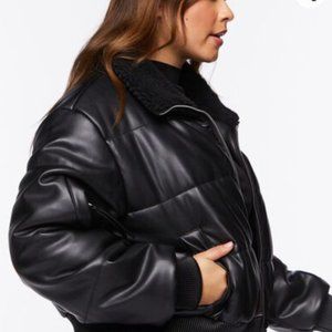 Quilted Leather Bomber Jacket NWOT